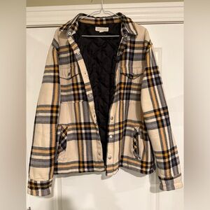 Aeropostale Black and Yellow Plaid Jacket